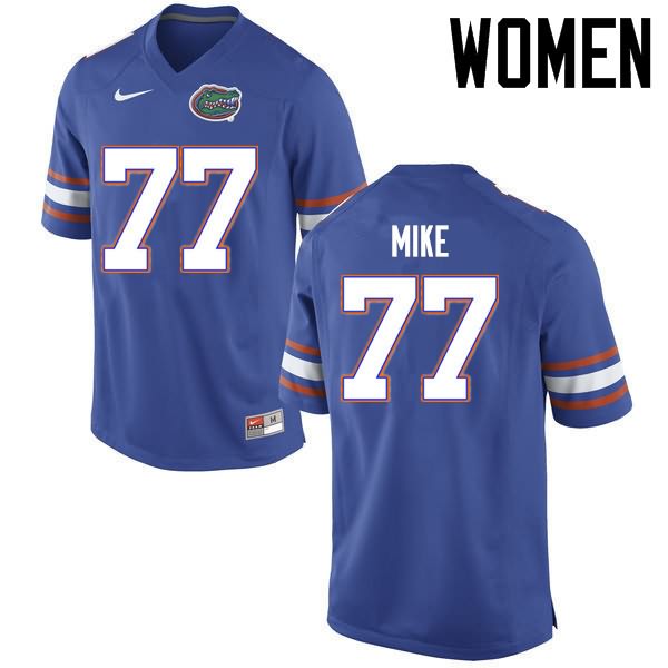 NCAA Florida Gators Andrew Mike Women's #77 Nike Blue Stitched Authentic College Football Jersey BZG8264ON